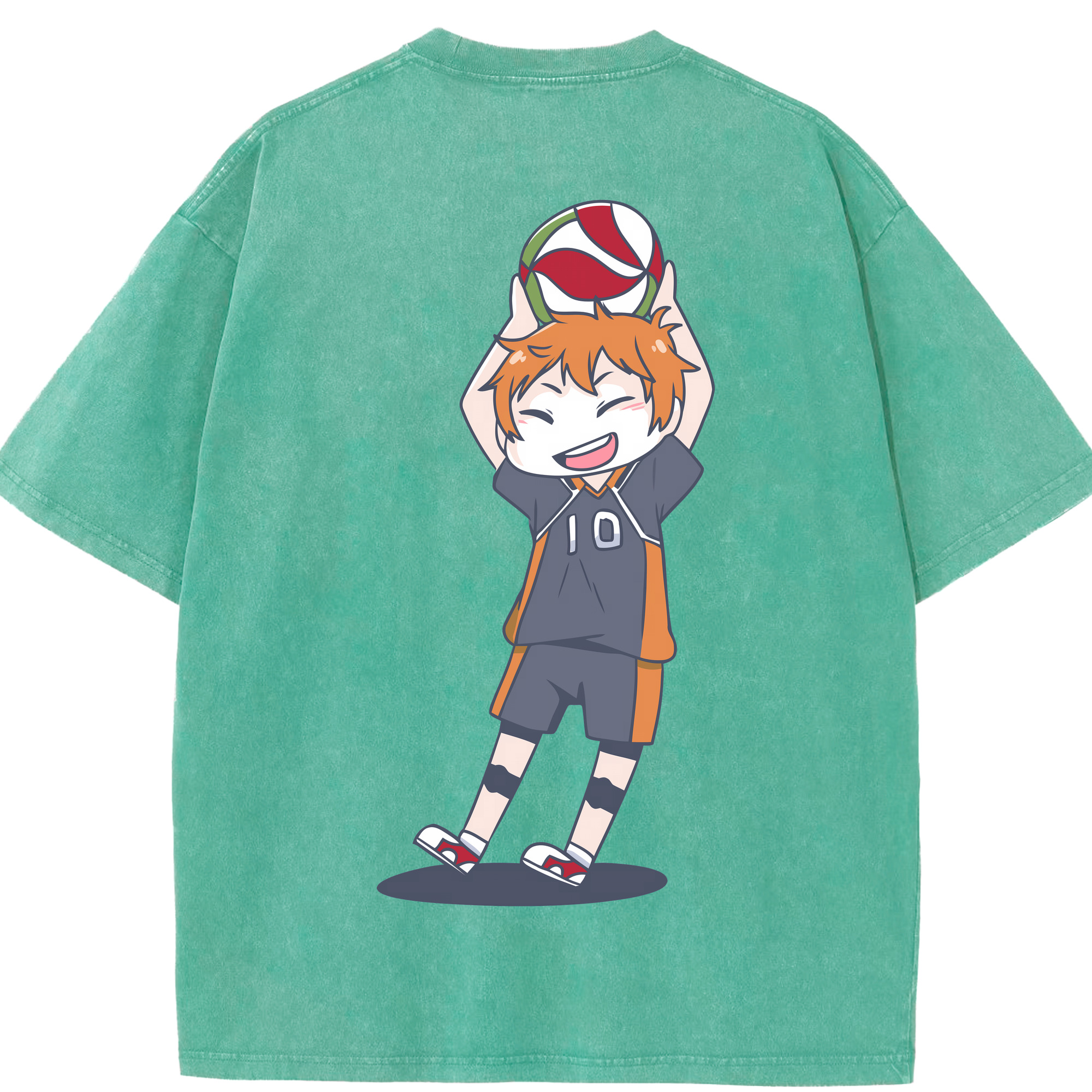 （画像用） ハイキュー!! Haikyu!! 綿100% ヴィンテージ風 半袖Tシャツ（背面プリント）